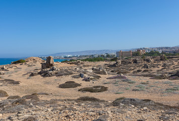 Раскопки развалин Царских гробниц в окреснстях города Пафос, Кипр.