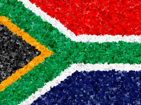 Flag of South Africa with a heart pattern