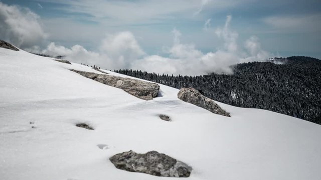 Wild Winter Scerery. Mountain Wide Angle Parorama