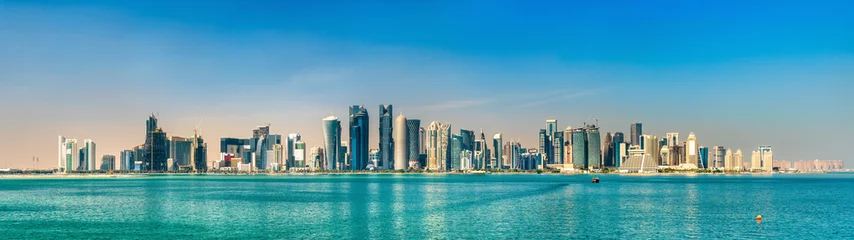 Stickers pour porte moyen-Orient Horizon de Doha, la capitale du Qatar.