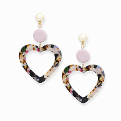 earrings hearts in the style of the eighties, isolated on white