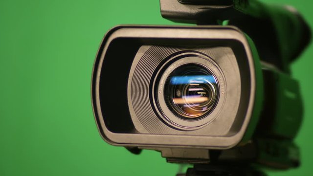 Cinema broadcast TV camera in motion