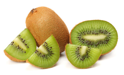 Fototapeta premium Slices kiwi fruit isolated on white background