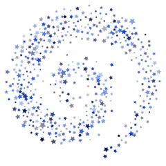 Blue Stars Confetti, Minimal Sparkling Vector Background. Premium Christmas Magic Glitter, Lights. Falling Blue Stars Confetti for Ads, Posters, Gift Cards Pattern. New Year Festival Garland Firework