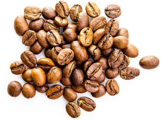 Coffee beans isolated on white background