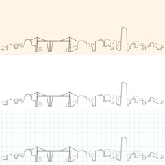 Bilbao Hand Drawn Skyline