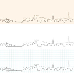 Bratislava Hand Drawn Skyline