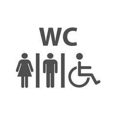 WC icon,toilet icon vector illustration