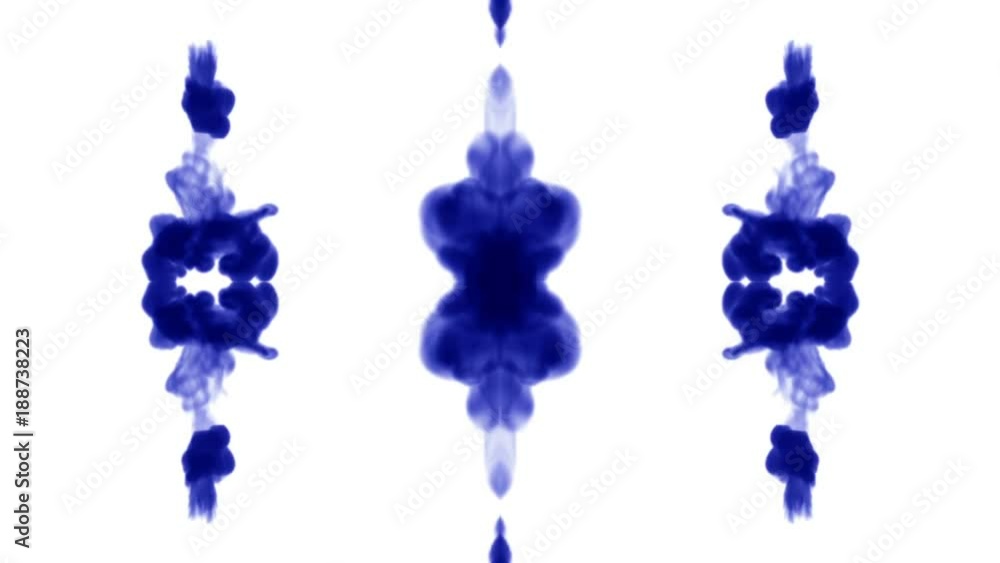 Poster abstract background of ink or smoke flows is kaleidoscope or rorschach inkblot test8. isolated on wh