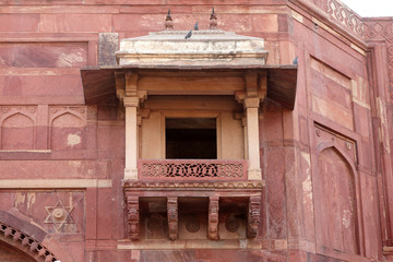 Balcony of Jodha Bai Palace, Fatehpur Sikri, India