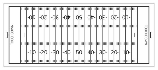 American football field. Line art style. Vector isolated on white background © Ilya_kovshik