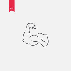 Biceps Flex Arm Vector Icon