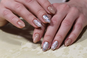 beautiful beige manicure