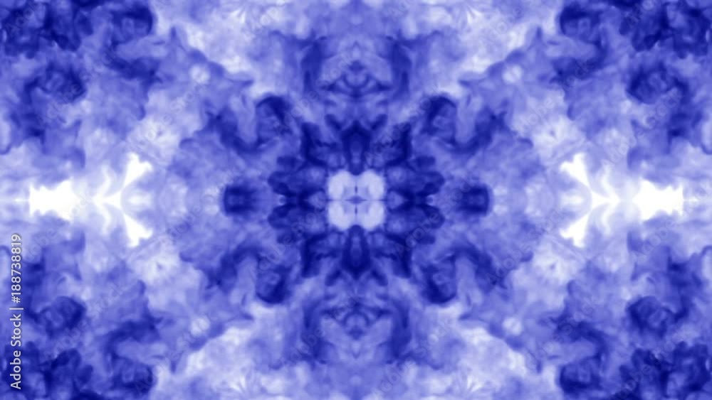 Poster abstract background of ink or smoke flows is kaleidoscope or rorschach inkblot test13. isolated on w