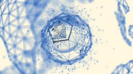 Abstract crypto cyber security technology on global network background. Digital theme. 3D illustration