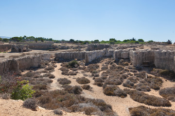 Раскопки развалин Царских гробниц в окреснстях города Пафос, Кипр.