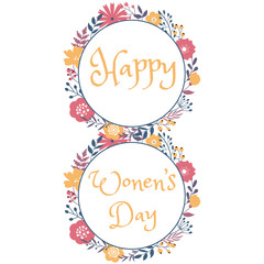 Happy women day holiday greeting card design
