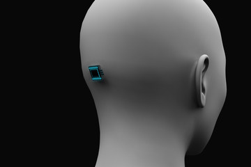 microchip in the back of the head