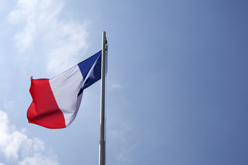 National flag of France on a flagpole