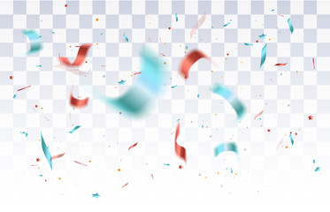 Defocused confetti isolated on transparent background.Vector illustration.