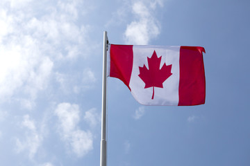 National flag of Canada on a flagpole