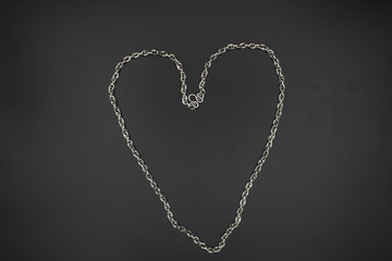 Fototapeta na wymiar Silver Chain Link Necklace