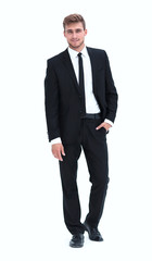 portrait in full length of serious young businessman.