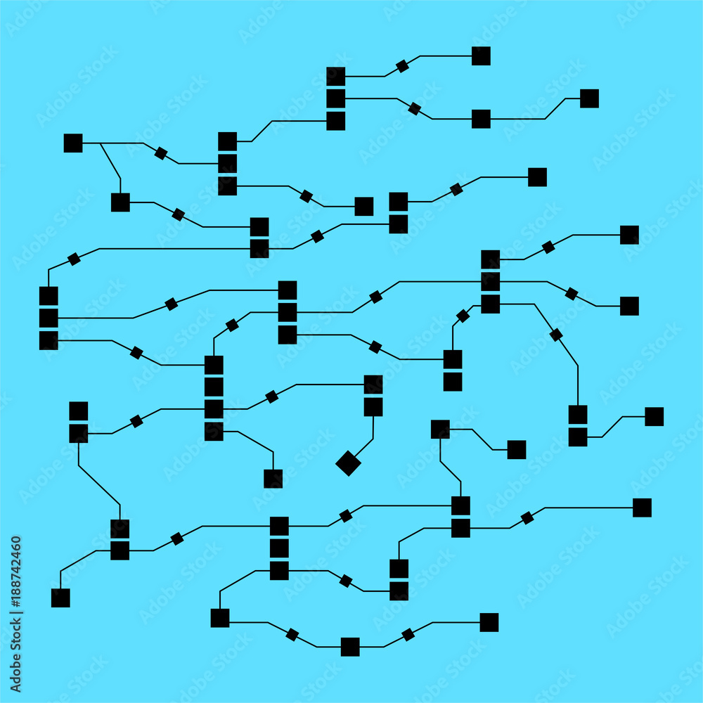 Poster abstract circuit networking blockchain concept background.