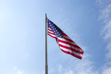 Flag of United States on a flagpole
