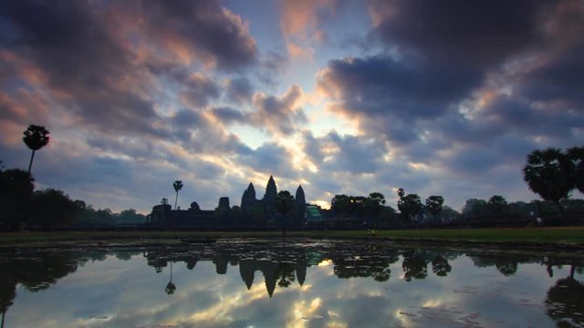 View of the Angkor Wat Buddhist complex in Cambodia. Andreev.