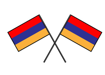 Flag of Armenia. Stylization of national banner. Simple vector illustration with two flags.