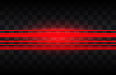 Abstract red laser beams. Isolated on transparent black background. Vector illustration, eps 10