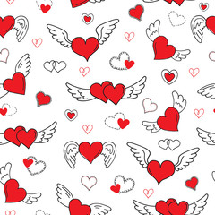 Romantic hearts seamless pattern. Valentine's day