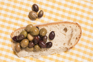 Olives with traditional bread