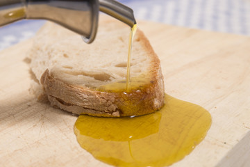 Olive oil on traditional bread