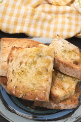 Toasted bread with olive oil