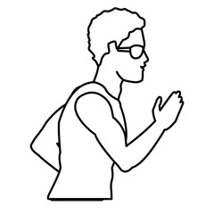 Fitness man profile icon vector illustration graphic design