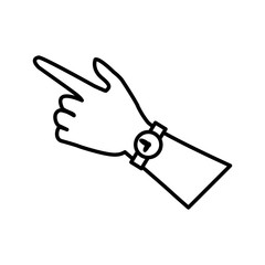 Hand with wristwatch icon vector illustration graphic design