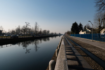 view of Trezzano sul naviglio, lombardy, italy