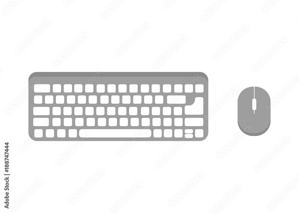 Fototapete keyboard and mouse vector icon. grey icons isolated on the white background