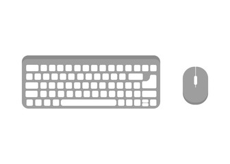Keyboard and mouse vector icon. Grey icons isolated on the white background