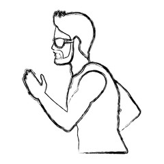 Fitness man running icon vector illustration graphic design