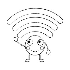 happy wifi kawaii icon image vector illustration design 