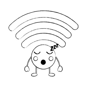 wifi sleep kawaii icon image vector illustration design 