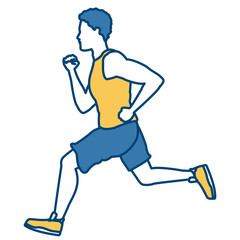 Fitness man running icon vector illustration graphic design