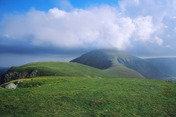 Green mountains in Romania