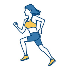 Fitness woman running icon vector illustration graphic design