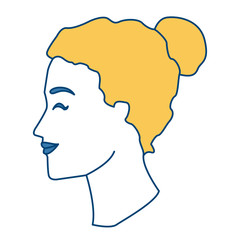 Woman head silhouette icon vector illustration graphic design