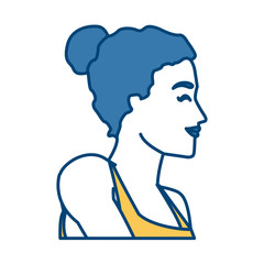 Fitness woman profile icon vector illustration graphic design
