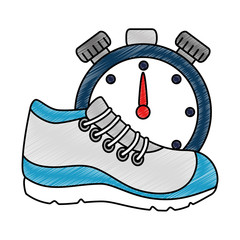sport shoe tennis with chronometer vector illustration design